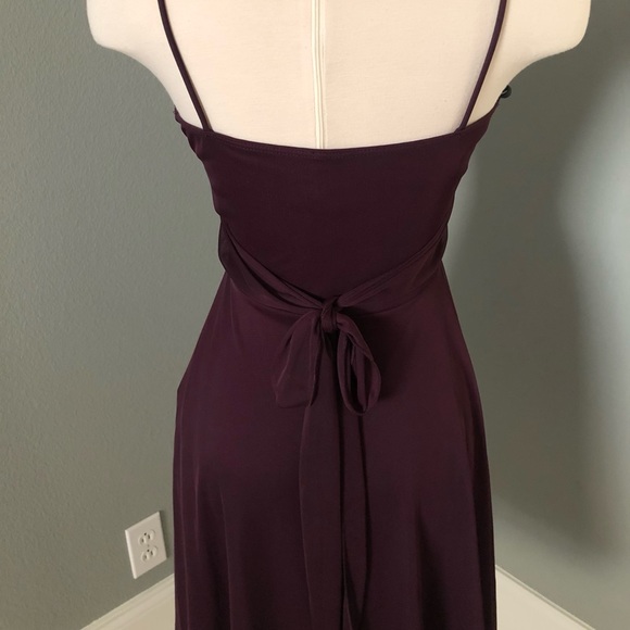 More pics Empire Waist V-Neck Belted Chiffon Jeweled Brooch Dress - Picture 11 of 16